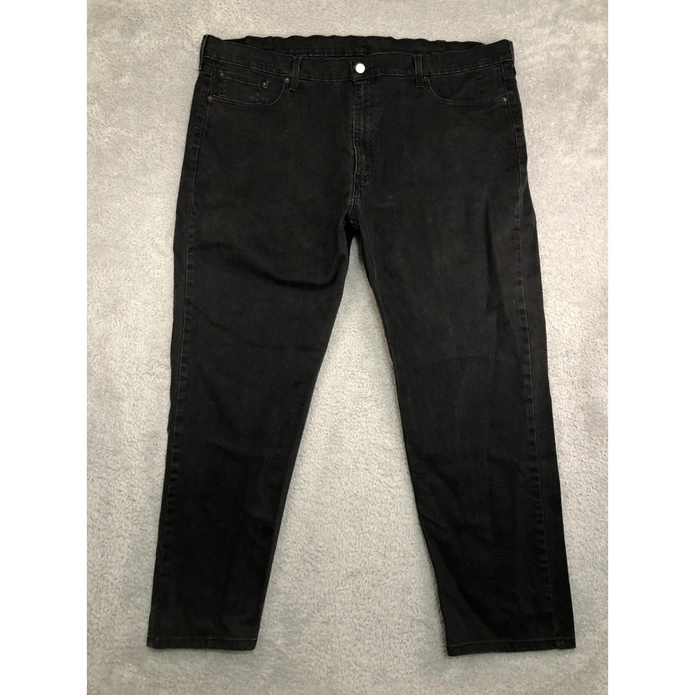 Levis 502 Jeans Mens 46x30 (Tag 46x32) Black Taper Denim